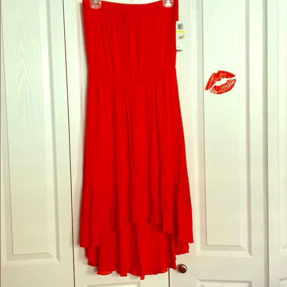 Strapless Coral Dress